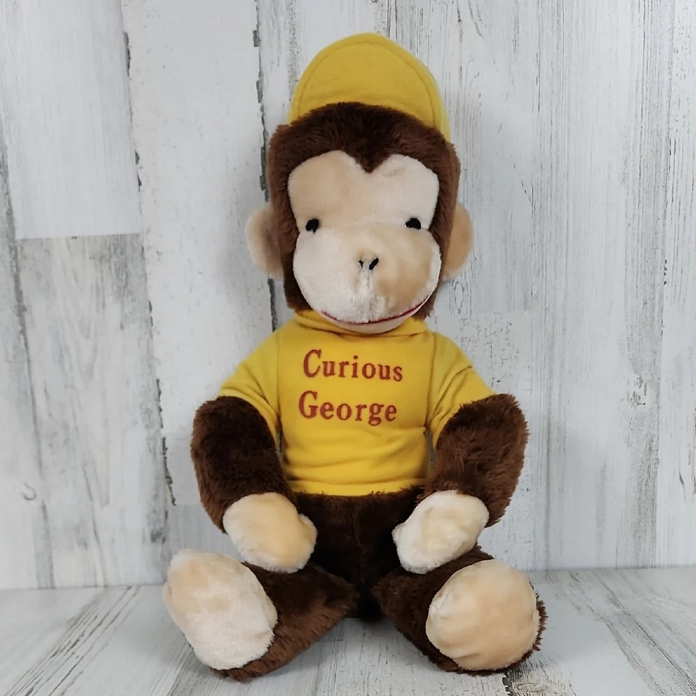 Vintage Curious George Plush Toy Stuffed Animal Yellow Shirt and Hat 20